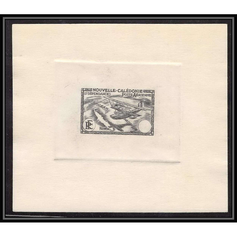 2150 Epreuve d'artiste artist decaris proof sans valeur dans le cartouche Nouvelle-Caledonie PA type N°29/34 hydravion 