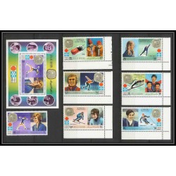 114b - Ras Al Khaima MNH ** N°731/736 + bloc 130 A jeux olympiques (winter olympics games) sapporo 72 gold medalist