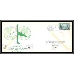 10898 first jet clipper airmail new york krag paris aviation lettre cover usa aviation 