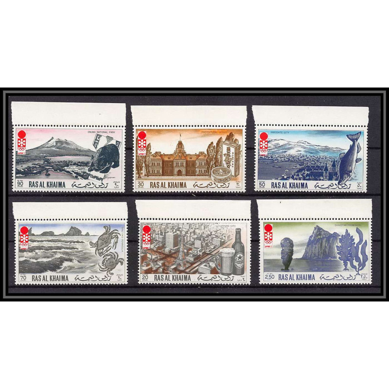 117 - Ras Al Khaima MNH ** Mi N°600/605 A jeux olympiques (winter olympic games) SAPPORO 72