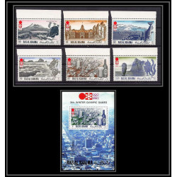 117A - Ras Al Khaima MNH ** Mi N°600/605 A + bloc N°109 A jeux olympiques (winter olympic games) SAPPORO 72
