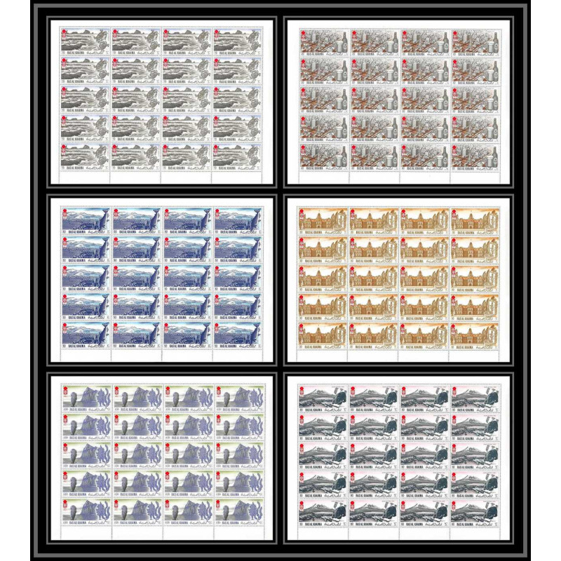 117d - Ras Al Khaima MNH ** Mi N°600/605 A + bloc jeux olympiques (winter olympic games) SAPPORO 72 feuilles sheets
