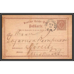 11457 laubau i sachsen 1874 entier stationery carte postale postcard allemagne deutsche reichspost 
