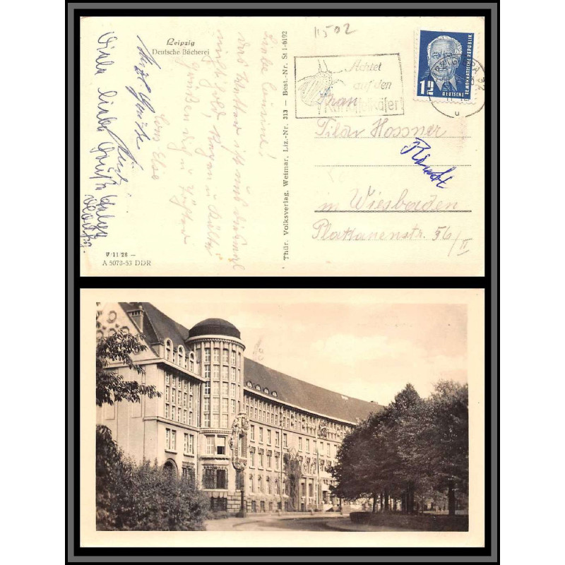 11502 carte postale postcard leipzig allemagne deutsche post 