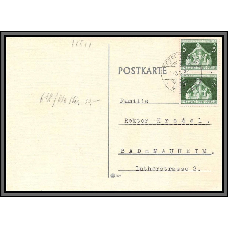 11511 N°574 PAIRE 1936 carte postale postcard allemagne deutsches reich 