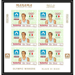 123 Manama MNH ** Mi N°204/209 B jeux olympiques olympic games MEXICO 68 Non dentelé imperf feuilles sheets