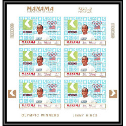123 Manama MNH ** Mi N°204/209 B jeux olympiques olympic games MEXICO 68 Non dentelé imperf feuilles sheets