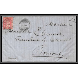 11599 type helvetia N°43 fribourg 1870 pour romont lsc lettre cover suisse 