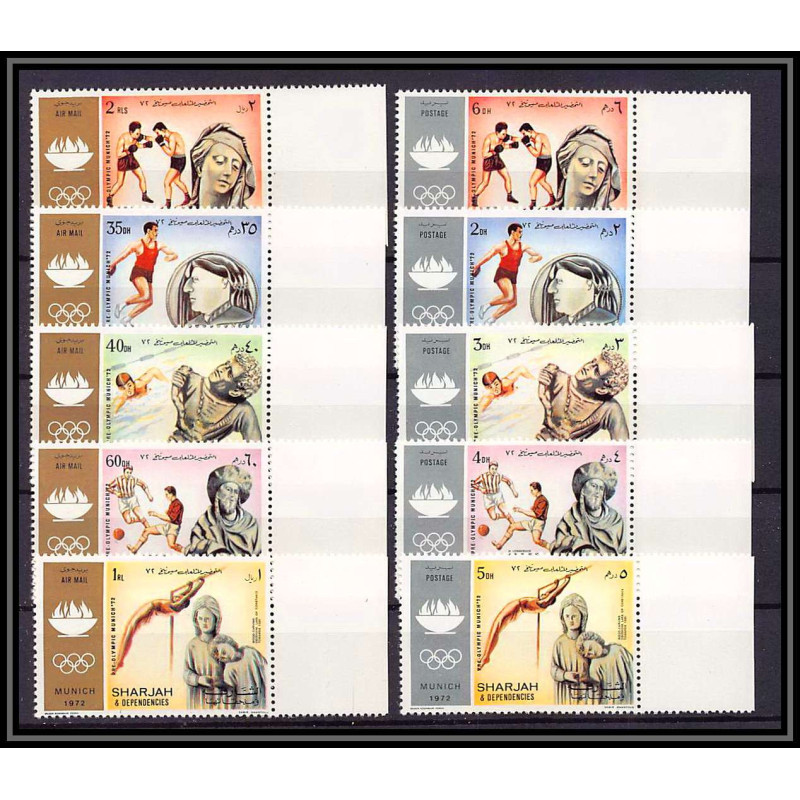 124 - Sharjah MNH ** Mi N°839/848 A jeux olympiques (summer olympic games) munich 72 Football (Soccer) boxe