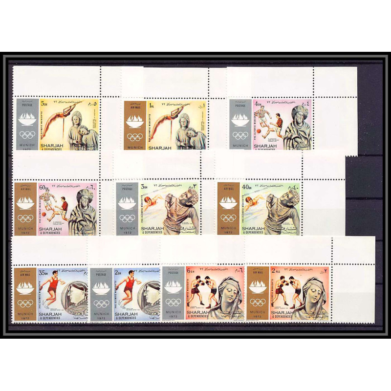 124a - Sharjah MNH ** Mi N°839/848 A jeux olympiques (summer olympic games) munich 72 Football (Soccer) boxe