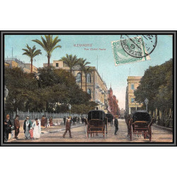 11953 timbre pyramides alexandrie rue chrif pacha 1910 st gingolph haute savoie carte postale postcard egypte egypt 