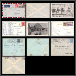 11959 lot de 5 documents affranchissement roi fouad 1930's lettre cover egypte egypt 