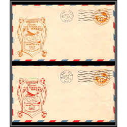 12096 7th miami all american air races 11-12/1/1935 premier vol first flight lettre airmail lot 2 dates et couleurs 