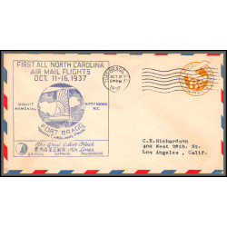 12111 monroe winston salem fort bragg burlington 12/10/1937 premier vol first all north carolina air mail flights lot 6 