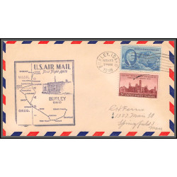 12171 am 78 burley 23/11/1946 premier vol first flight lettre airmail cover usa aviation