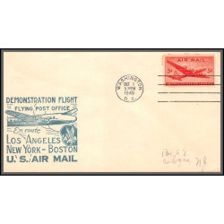 12172 en route los angeles new york boston mail washington 1/10/1946 premier vol first demonstration flight lettre 