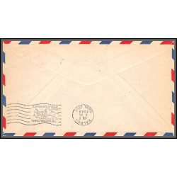 12192 enveloppe bleu fam 34 houston to balboa canal zone 4/6/1948 premier vol first flight lettre airmail cover usa 