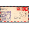 12195 enveloppe violet fam 34 houston to guayaquil ecuador equateur 7/6/1948 premier vol first flight airmail entier 