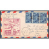 12201 enveloppe rouge fam 34 houston to habana cuba 4/6/1948 premier vol first flight lettre airmail cover usa aviation