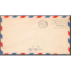 12201 enveloppe rouge fam 34 houston to habana cuba 4/6/1948 premier vol first flight lettre airmail cover usa aviation