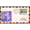 12217 lot 2 couleurs fam 24 boston dusseldorf 2/9/1950 premier vol first flight lettre airmail cover usa aviation