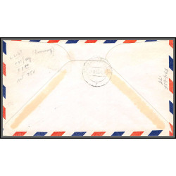 12217 lot 2 couleurs fam 24 boston dusseldorf 2/9/1950 premier vol first flight lettre airmail cover usa aviation