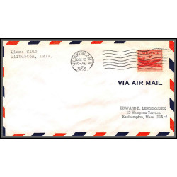 12227 lions club wilburton 15/12/1953 lettre airmail cover usa aviation