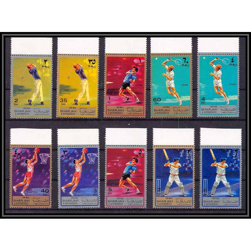 127 - Sharjah MNH ** Mi N°864/873 A sports/golf - tennis de table basketball table cricket golf
