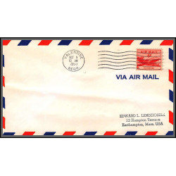 12229 valentine 9/10/1953 premier vol first flight lettre airmail cover usa aviation
