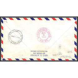12237 am 94 pittsfield 3/8/1953 premier vol first flight lettre airmail cover usa aviation