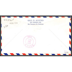 12240 am 88 marion 15/4/1953 premier vol first flight lettre airmail cover usa aviation