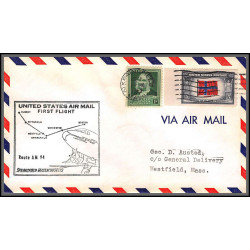 12241 am 94 springfield 1/8/1953 premier vol first flight lettre airmail cover usa aviation