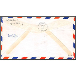 12245 am 88 columbus 1/4/1953 premier vol first flight lettre airmail cover usa aviation
