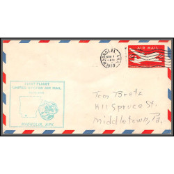 12248 am 82 magniolia 1/11/1953 premier vol first flight airmail stationery entier usa aviation