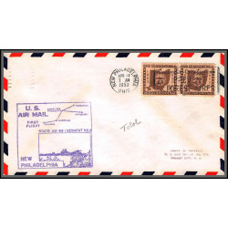 12252 am 88 philadelphia 17/4/1953 premier vol first flight lettre airmail cover usa aviation