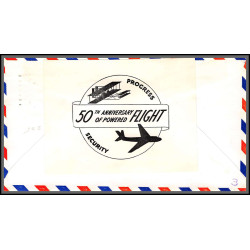12256 dedication fort worth airport 25/4/1953 premier vol first flight lettre airmail cover usa aviation