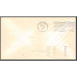 12266 signed signé twa united washington new york chicago 6/10/1953 premier vol first flight regular mail lettre airmail