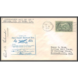 12267 signed signé twa united washington new york chicago 6/10/1953 premier vol first flight regular mail lettre airmail