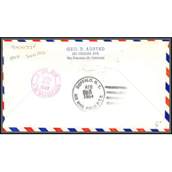 12271 am 94 auburn 25/4/1954 premier vol first flight lettre airmail cover usa aviation