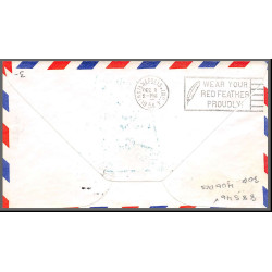 12277 am 88 danville 1/12/1954 premier vol first flight lettre airmail cover usa aviation