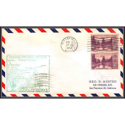 12278b am 94 pittsfield 3/8/1953 premier vol first flight lettre airmail cover usa aviation