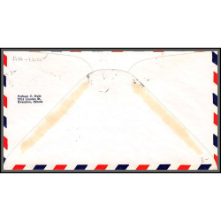 12280 dedication worcester airport 9/10/1954 premier vol first flight lettre airmail cover usa aviation