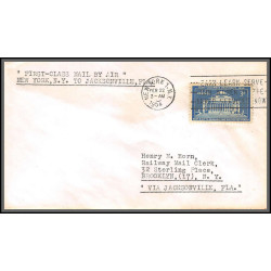 12288 new york to jacksonville 22/2/1954 premier vol first class mail by air lettre airmail cover usa aviation