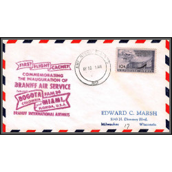 12294 fam 34 miami bogota colombia 16/5/1957 premier vol first flight lettre airmail cover usa aviation