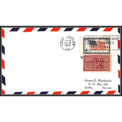 12296 lake charles 14/11/1958 premier vol first flight lettre airmail cover usa aviation