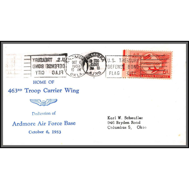 12298 7/9/1958 premier vol first flight lettre airmail cover usa aviation