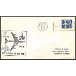 12309 am 2 first jet service san francisco to new york 20/3/1959 premier vol first flight lettre airmail cover usa 