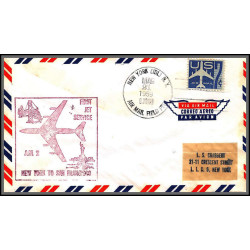12312 am 2 first jet service new york to san francisco 21/3/1959 premier vol first flight lettre airmail cover usa 