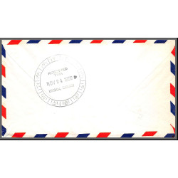 12318 fam 27 new york london frankfurt 23/11/1959 premier vol first flight lettre airmail cover usa aviation