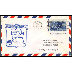 12324 am 82 louisiana monroe 15/6/1959 premier vol first flight lettre airmail cover usa aviation